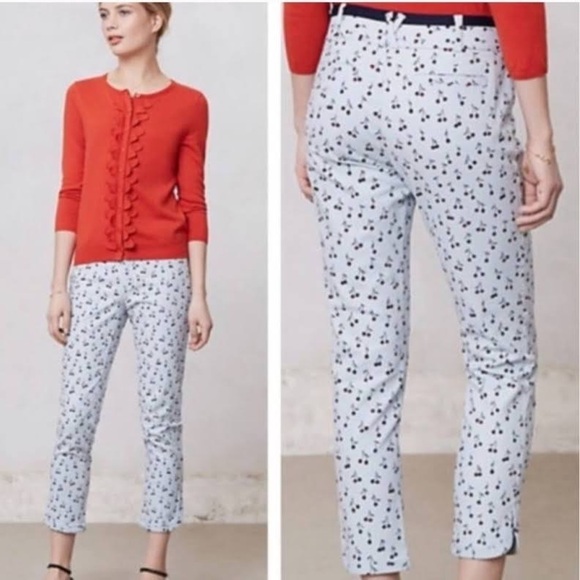 ANTHROPOLOGIE Cartonnier Cherry Charlie Trouser - Picture 1 of 12